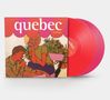 "Quebec by Ween" steht auf einem Albumcover. Illustration: Zwei lachende Personen unter einem gestreiften Sonnenschutz., 2 LPs