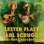 "Lester Flatt, Earl Scruggs, The 1940’s Recordings" in gelber Schrift. Illustration zweier Männer mit Gitarre und Banjo., CD