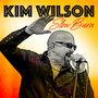 "KIM WILSON Slow Burn" in schwarzer und roter Schrift auf gelbem Hintergrund; ein Mann singt ins Mikrofon., CD