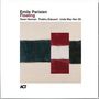 "Emile Parisien - Floating" mit Künstlernamen. Abstrakte Illustration: vertikales rotes Band auf horizontalen Streifen., CD