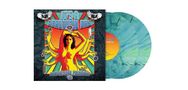 "IT'S A BEAUTIFUL DAY" und "LIVE AT THE FILLMORE '68". Illustration einer mehrarmigen Frau in Gelb-Rot mit Schmetterlingen., 2 LPs