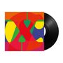 Bunte Illustration mit dem Buchstaben "&" in Rot auf geometrischen Formen. Daneben eine schwarze Schallplatte., LP
