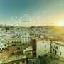 Text: "SÖWT", "Jo Alfen". Stadtansicht bei Sonnenuntergang mit vielen weißen Gebäuden., CD