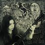 "Gwenifer Raymond", "Last Night I Heard the Dog Star Bark"; Frau mit Gitarre, detailreiches, mystisches Hintergrundmotiv., LP