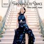 "Throwback to Dance", Ivana Gavrić, Piano. Signum Classics Logo. Frau in elegantem, dunkelblauem Kleid auf Treppe., CD