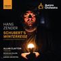 "Hans Zender: Schubert’s Winterreise. Allan Clayton, Tenor. Aura eines Mannes mit Lampe. Signum Classics Logo."