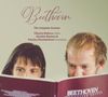 Text: "Beethoven The Complete Sonatas Viktoria Mullova violin Alasdair Beatson & Kristian Bezuidenhout fortepiano." Zwei Menschen schauen in ein Buch., 3 CDs