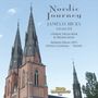"Nordic Journey," James D. Hicks, Volume XIX, beschreibt eine Orgel in der Uppsala-Kathedrale vor blauem Himmel., CD