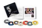 Die Texte sagen: "Ian Anderson 8314 Boxed". Ein geöffnetes Buch zeigt Text und Foto. Darunter liegen sieben CDs mit verschiedenen Designs., 7 CDs