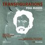 "TRANSFIGURATIONS POUL RUDERS CONCERTOS" steht groß oben. Darunter ist eine stilisierte weiße Gesichtszeichnung., CD