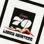 „Erotica 70“, „Larry Manteca“. Frau in schwarzer Unterwäsche liegt entspannt, von grafischen Elementen umrahmt., LP