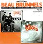 "Beau Brummels", "Original Group Live", "First time in stereo", "2 CDs", "29 cuts", "19 stereo debuts". Zwei Albumcover.
