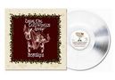Text: "Drive The Cold Winter Away, Horslips." Illustration von Musikern mit Instrumenten, weiße Schallplatte rechts., LP