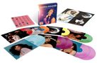 "DONNA SUMMER" und "THE CASABLANCA STUDIO ALBUMS" erscheinen auf einer Sammlung farbiger Schallplatten. 

