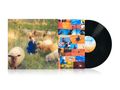 Vinyl mit Collage-Cover: Linkes Bild zeigt Person in Blau mit Schafen auf einer Wiese., LP