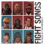 FIGHT SONGS: THE MUSIC OF TEAM FORTRESS 2. Neun Charakterporträts in einem 3x3-Raster, mit verschiedenen Ausdrücken.