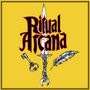 „Ritual Arcana“ steht in gotischer Schrift vor gelbem Hintergrund. Dargestellt sind ein Schlüssel, ein Dolch und eine Feder., LP