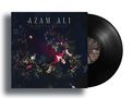 Cover mit "AZAM ALI" und "SYNESTHESIA". Frau in Rot liegt inmitten von Blumen auf dunklem Hintergrund., LP
