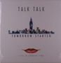Der Text lautet: "TALK TALK TOMORROW STARTED LIVE IN LONDON 1986". Oben eine stilisierte Skyline und unten rote Lippen., LP