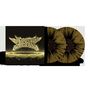 Text "BABYMETAL" in Gold auf schwarzem Hintergrund. Zwei gold-schwarz gesprenkelte Vinyl-Schallplatten.