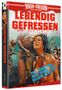 **LEBENDIG GEFRESSEN.** "The terrifying nightmare that became reality!" Illustration von Eingeborenen, Frau in Bedrängnis.
