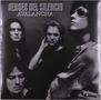 "Héroes del Silencio" und "Avalancha" oben. Vier Männer, drei blicken ernst zur Seite, einer trägt eine Sonnenbrille., LP