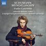 „SCHUMANN MENDELSSOHN Violin Concertos; Albrecht Menzel, Violin; Leipziger Symphonieorchester; Robbert van Steijn.“  
Ein Mann mit Violine und rotem Schal.