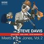 "Steve Davis meets Hank Jones, Vol. 2." Jazz-Collage mit Musikern: Posaunist, Pianist und Bassist, unnatürliche Gesichter., LP