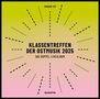 „Klassentreffen der Ostmusik 2025. Das Doppel-Livealbum.“ Strahlen umgeben Text vor einem Farbverlauf in Gelb und Rosa., 2 LPs