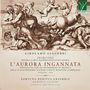 Text: „L'AURORA INGANNA“ von Girolamo Giacobbi. Unten barocke Illustration mit Figuren, einem Pferd und einem Wagen., CD