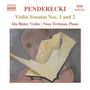 Krzysztof Penderecki (1933-2020): Sonaten für Violine & Klavier Nr.1 & 2, CD