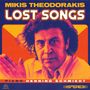 "Mikis Theodorakis, Lost Songs, Piano Henning Schmiedt." Porträt eines Mannes in gelben und roten Tönen., LP