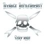 Text: "Teenage Bottlerocket", "Stay Rad!". Illustration: Totenkopf mit gekreuzten Raketen.