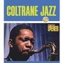 Text: "COLTRANE JAZZ" und "STEREO". Ein Mann spielt Saxophon, konzentrierter Ausdruck. Oben ist ein farbiges Logo.