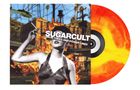 Text: "SUGARCULT PALM TREES AND POWER LINES". Collage mit Frau, Flammen, Palmen, Hubschrauber und Stromleitungen. Vinyl in Gelb-Rot., LP