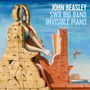 Text: John Beasley, SWR Big Band, Invisible Piano. Surrealistische Illustration einer Statue mit fragmentiertem Körper., CD