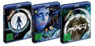 „MONDSCHEINBOGEN“, „PHAETON AN ERDE“, „PILOTEN PIRX“. Drei Blu-ray Hüllen mit Sci-Fi-Motiven. FSK 12., 3 Blu-ray Discs