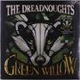 "The Dreadnoughts", "Green Willow". Illustration eines Dachses mit intensiven gelben Augen und grünen Elementen im Hintergrund., LP