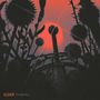 Text: "ELDER Through Zero". Silhouette von Blumen und ein Schwert vor einem roten Hintergrund in einer dunklen Szenerie., CD
