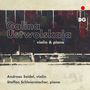 "Galina Ustwolskaja violin & piano. Andreas Seidel, violin. Steffen Schleiermacher, piano." Abstrakte, dunkle Formen., CD