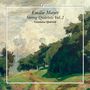 "Emilie Mayer String Quartets Vol. 2, Constanze Quartett" steht über einer malerischen Landschaft mit Bäumen und Wolken.