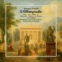 "Antonio Vivaldi - L'Olimpiade" mit Orchesternamen. Antike Kulisse mit Statuen und Tempel im Hintergrund., 3 CDs