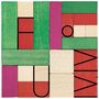 Der Text "Bauhaus" ist im Bild durch bunte Bauklötze dargestellt. Die Anordnung der Klötze bildet die Buchstaben., Single 10"