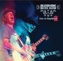 Blindside Blues Band "Live at Satyrblues 2". Energischer Gitarrist mit Hut, doppelte Belichtung, spielt Gitarre., CD