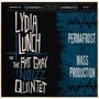 "Lydia Lunch and the Art Gray Noizz Quintet" und "Permafrost b/w Mass Production" im Retro-Design mit blauen Wellenformen., Single 10"