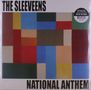 Oben "THE SLEEVEENS", unten "NATIONAL ANTHEM". Eine abstrakte Illustration aus bunten Rechtecken., LP