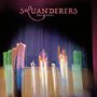 Text: "SQUANDERERS BRIGHT MADNESS". Unscharfe Darstellung von drei Personen auf einer Bühne mit Blumen., LP