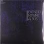 Text: "EXTNDD NTWRK ALBUS". Dunkles, lila-blaues Muster im Hintergrund., 2 LPs