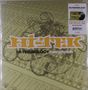 Text: "HI-TEKNOLOGY Instrumentals". Ein Cover mit gelben Schriftzug und DJ-Mischpult als Hintergrund., 2 LPs