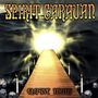 Oben steht "Spirit Caravan", unten "Elusive Truth". Eine Brücke mit Kerzen führt zu einem hellen Licht, umgeben von Schädeln., LP